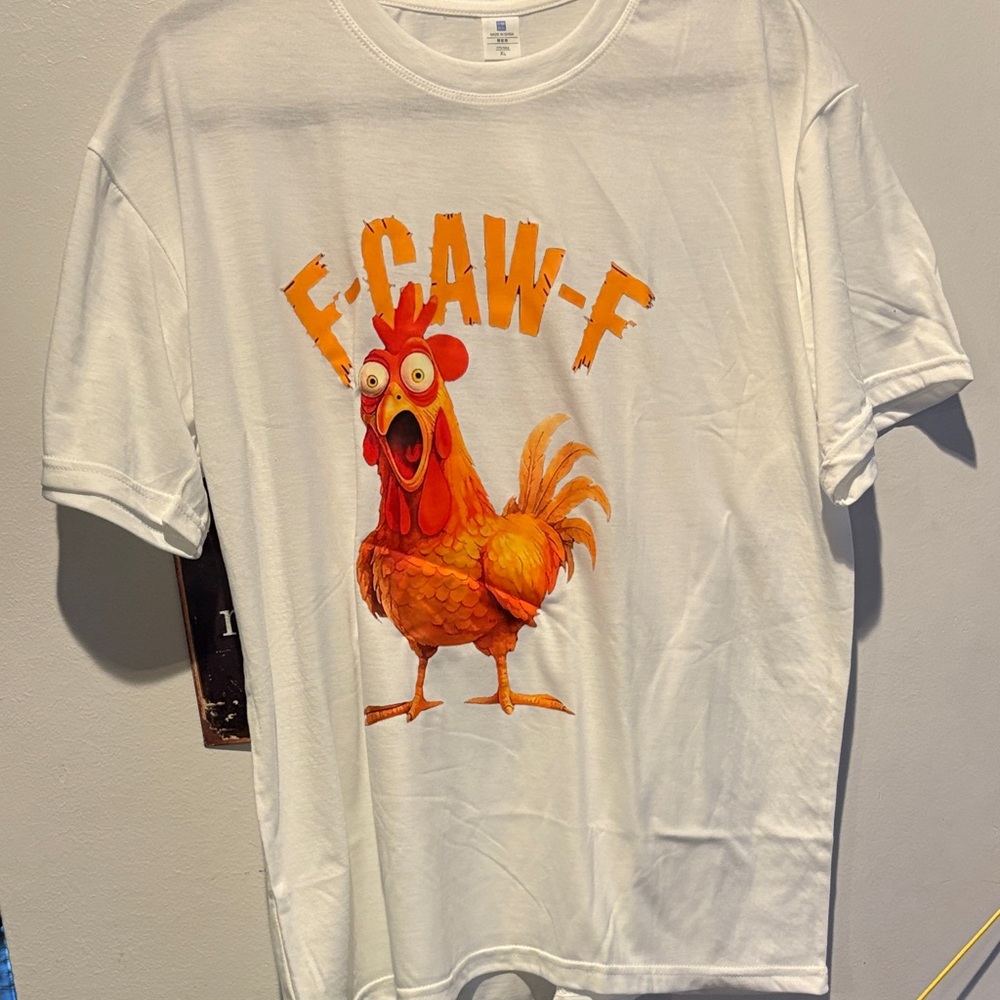 Men’s White Chicken Graphic T-Shirt